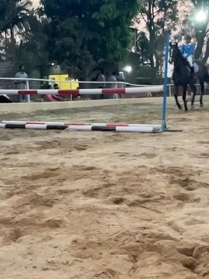 A view of a rider mid-course during a training session with guest coach Nitin Gupta. These camps provide our riders with diverse perspectives and advanced techniques.