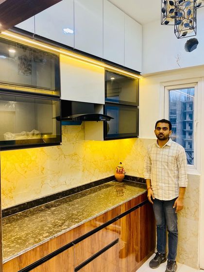 Presenting the completed wood and white finish kitchen, a design that is both warm and contemporary.