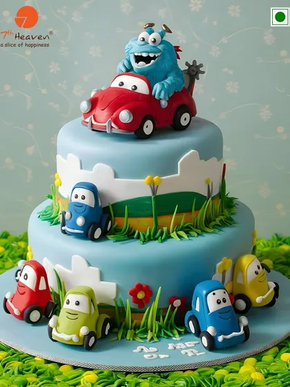 From friendly monsters to speedy cars, we love bringing your child's imagination to life! This fun, two-tiered 3D cake was designed for a special birthday, combining their favourite things into one delicious adventure.