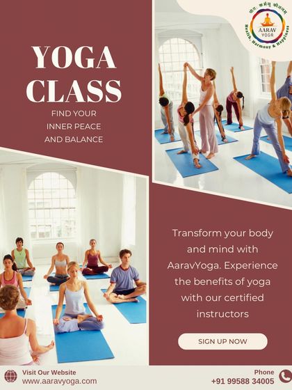 A collage showcasing the different aspects of our yoga classes, from individual meditation to group poses. It represents our mission to help you find inner peace and balance with certified instructors.