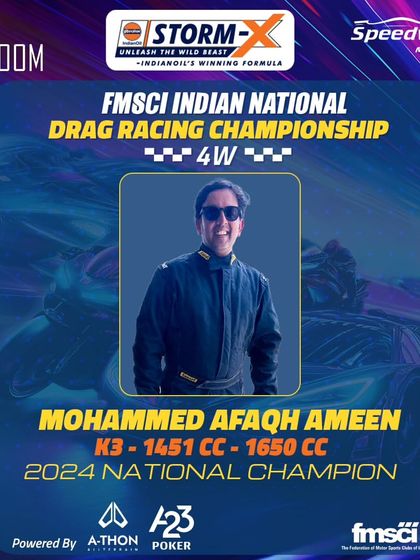 Celebrating Mohammed Afaqh Ameen, the 2024 National Champion in the K3 class. We are proud to provide the platform where champions are made.