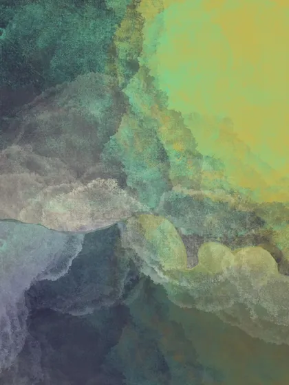 A close-up of the digital painting "And He Slept." The detail shows the rich textures and subtle color gradients that can be achieved with digital watercolor brushes.