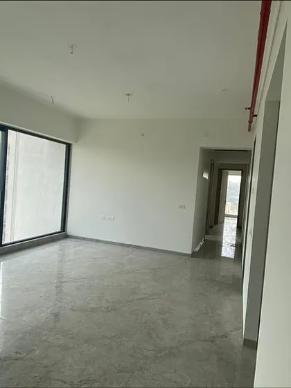 Another angle of the bare shell at the 'Vrindavan' project. This view shows the large window that we wanted to make a central feature of the living space.