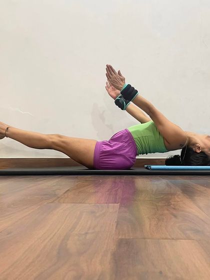 A variation of Matsyasana (Fish Pose). Yoga enhances the quality of one's life. It teaches one to strive to achieve a goal, to cultivate good habits, and to lead a righteous life.