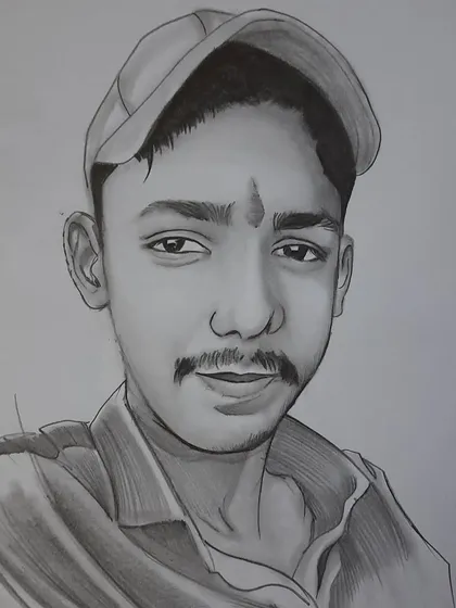 This A4 size commission work is a portrait of a young man. I used graphite pencils to create a clean and sharp look, paying attention to the details of his cap and expression.