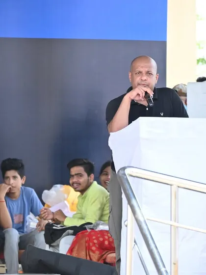 Our head coach addressing the participants at the self-defense workshop, sharing over 22 years of experience.