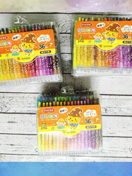 A close-up of the 36-pack rolling crayons, which are a great, no-mess alternative to traditional crayons.