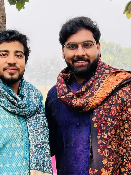 Posing with flutist Raagyaman after our performance.