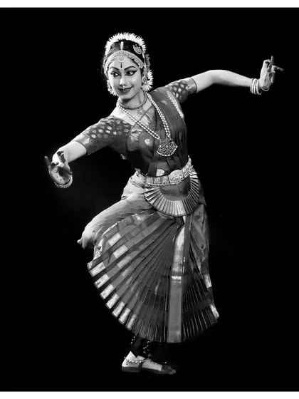 A classic Bharathanatyam pose captured in a moment of stillness. This art form is built on a foundation of strong, traditional techniques which we emphasize in all our classes.