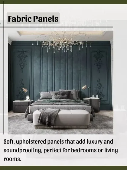 Soft, upholstered fabric panels are perfect for bedrooms or home theaters. They not only add a sense of luxury and comfort but also provide excellent soundproofing qualities.