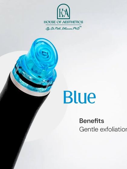 The Blue Hydropeel tip is designed for gentle exfoliation. It's perfect for sensitive skin or for those who need a light resurfacing to refresh their complexion without irritation.