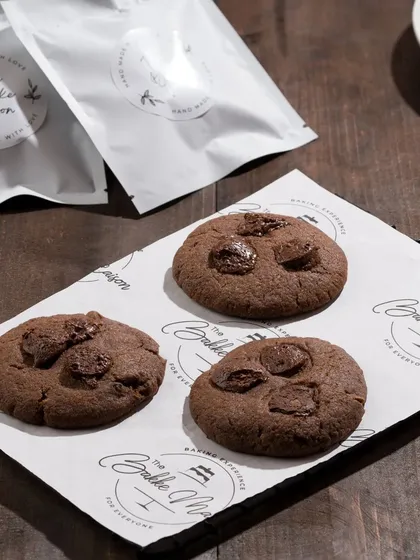 Chocolate chunk cookies styled simply to let the product speak for itself. Sometimes, a clean and straightforward shot is the most effective.