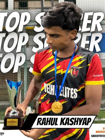 Rahul Kashyap, recognized as the Top Scorer of the U-16 Warriors Cup 6s. A true goal machine.