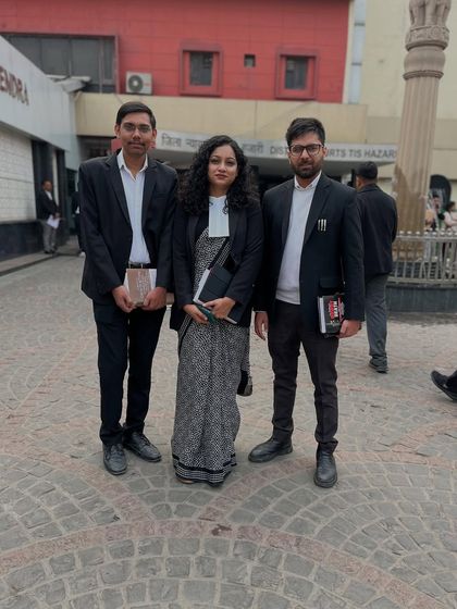 With my team outside the Tis Hazari District Court in Delhi. We handle cases across all levels of the judiciary.