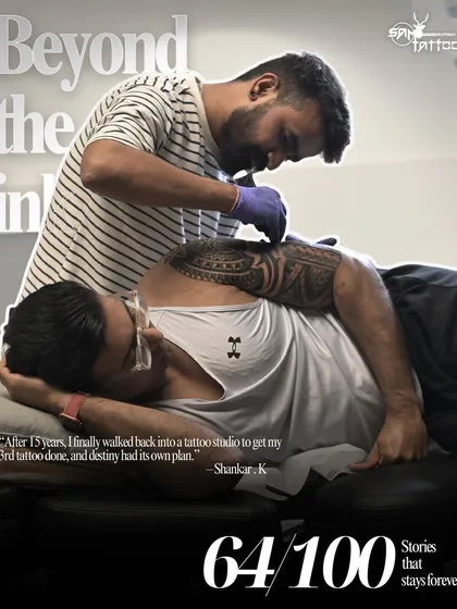 "After 15 years, I finally walked back into a tattoo studio to get my 3rd tattoo done, and destiny had its own plan." Shankar K's journey with us began unexpectedly.