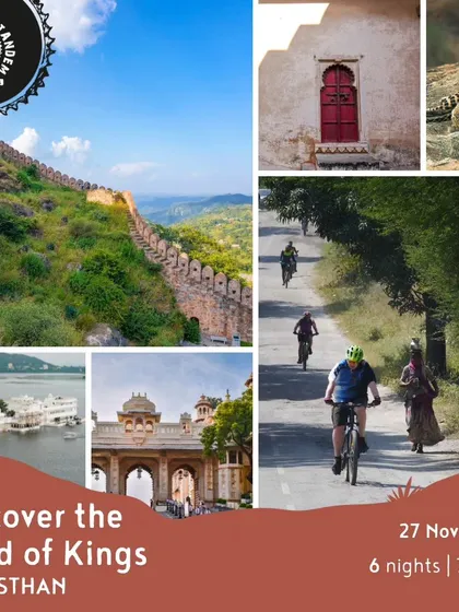 A collage of our upcoming tours, including the 'Discover the Land of Kings' tour in Rajasthan.