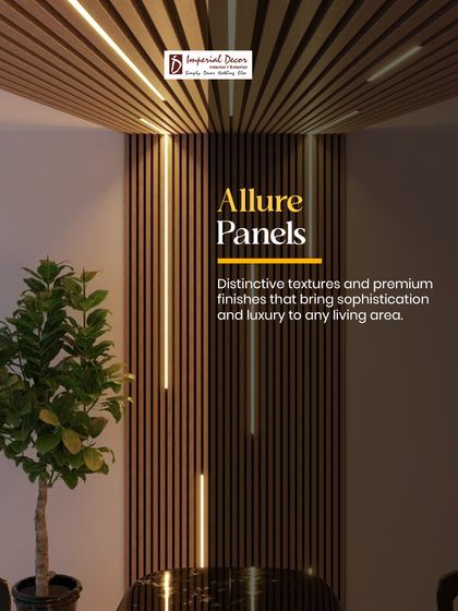 My Allure Panels feature distinctive textures and premium finishes that bring sophistication and luxury to any living area. The integrated lighting in this installation highlights the panel's texture and creates a warm ambiance.