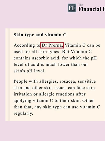I also clarified for The Financial Express that while Vitamin C is suitable for most skin types, individuals with sensitive skin or rosacea should perform a patch test first.