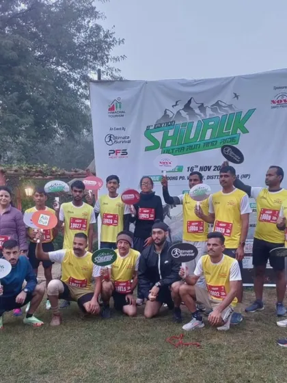 A group of runners at the 8th Shivalik Ultra Run and Ride, ready to take on the challenge.