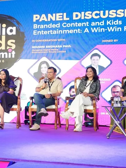 Our CEO, Tanuja Gomes, participating in a panel discussion at the India Kids Summit. We are proud to contribute to important conversations about branded content and kids' entertainment, aligning with our vision to empower children.