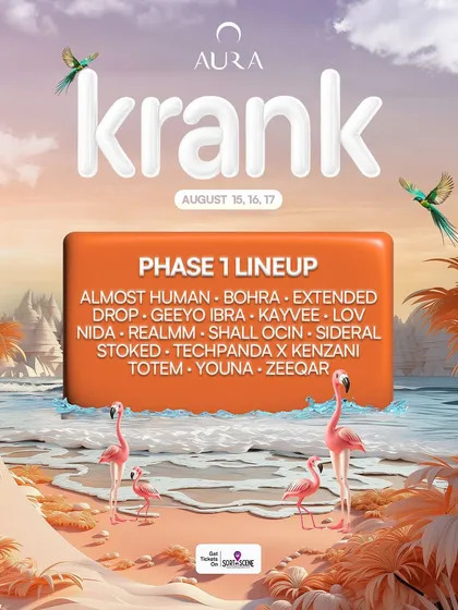 The Phase 1 lineup announcement for Krank in Goa. These phased announcements are a great way to build hype for a festival.