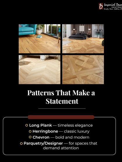 The pattern of your floor can define the character of a room. We offer engineered wood in a variety of patterns to make a statement. Choose from the timeless elegance of Long Plank, the classic look of Herringbone, the bold and modern feel of Chevron, or intricate Parquetry designs for spaces that demand attention.