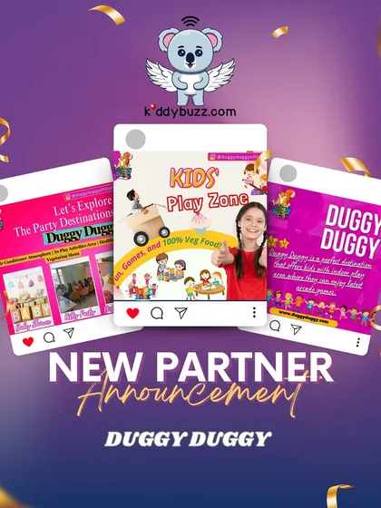 Get ready for fun with our new partner, Duggy Duggy! It's a fantastic play zone where your little ones can laugh and play. Enjoy 15% off when you book through Kiddybuzz.