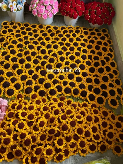 A sea of sunflowers. This image captures just a portion of a huge bulk order of my most popular flower design.