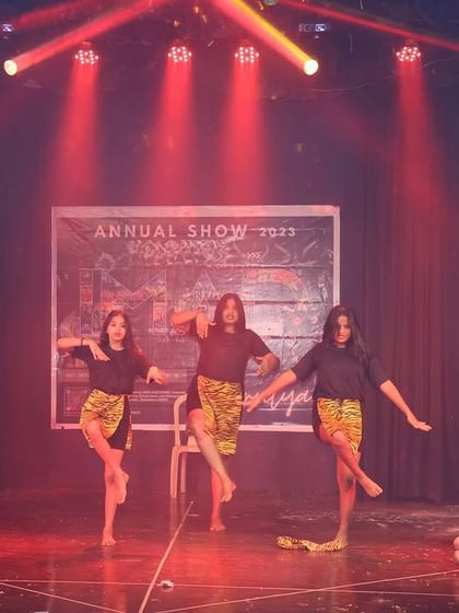 A moment of dynamic movement from our Shiva-themed act. The choreography blends traditional and contemporary styles to tell an ancient story in a fresh way.