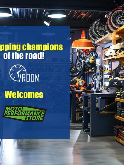 The Vroom Expo features exhibitors like Moto Performance Store, who equip the champions of the road. This provides a direct sales and marketing channel for gear and accessory brands to reach active riders.