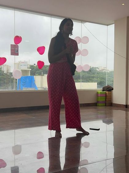 A candid moment from our anniversary event. The studio was filled with balloons, smiles, and the wonderful energy of our community.