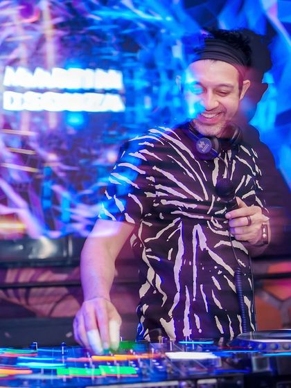 A creative long-exposure shot of me at the decks.