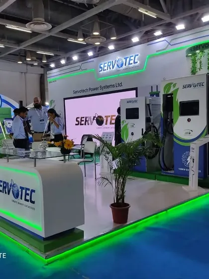 A custom-designed exhibition stall for Servotec. My service includes complete fabrication, lighting, and branding to make sure your company stands out and attracts the right audience at any trade show.