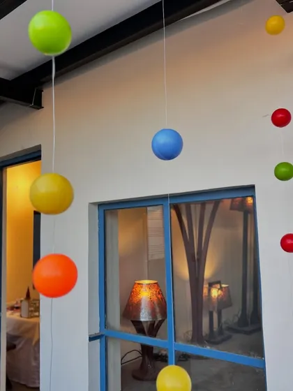Simple, colorful decorations that added a festive feel to the space. It's about creating a welcoming and visually interesting environment.