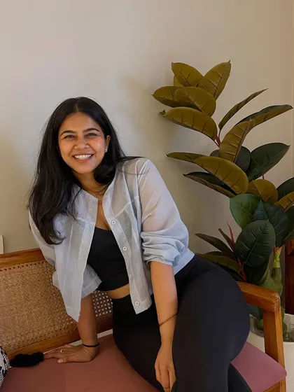 A happy, relaxed moment. My wellness journey is about finding balance and embracing both the laughter and the lessons.