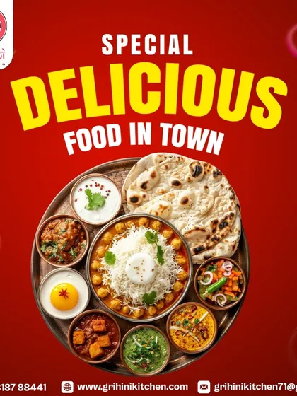 This is what delicious food in town looks like. A thali filled with a variety of textures and flavors, from creamy curries to fresh salad and soft naan.