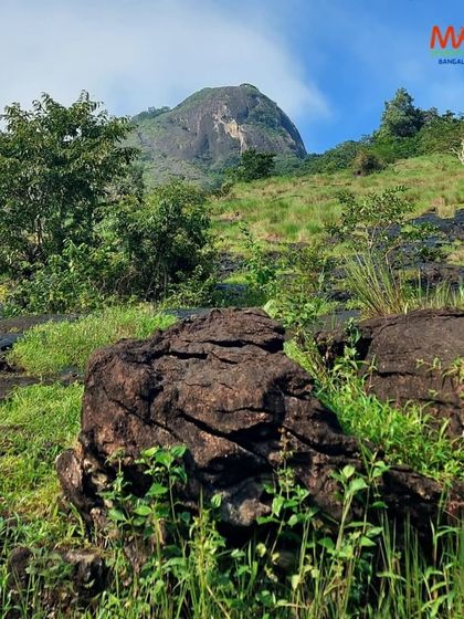 The view of Jamalabad fort from the base, a monolith rising dramatically from the surrounding plains.
