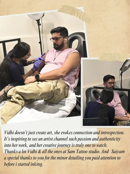 "Vidhi doesn't just create art, she evokes connection and introspection." A client completely at ease during his session.