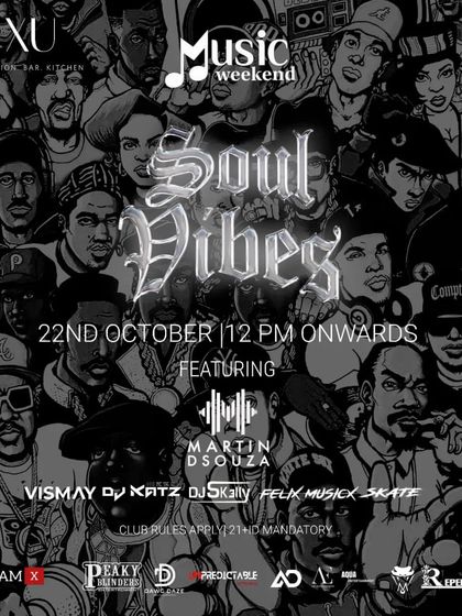 "Soul Vibes" music weekend flyer, a hip-hop themed event where I played alongside Martin Dsouza.