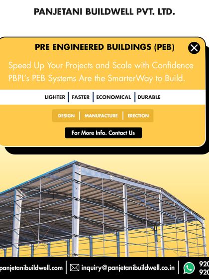 Our PEB systems are the smarter way to build, offering a solution that is lighter, faster, more economical, and more durable. We manage the entire process from design and manufacture to erection.