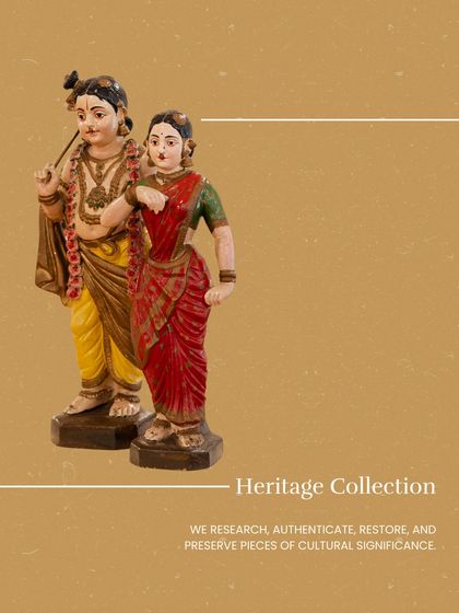 This image from our heritage collection, featuring a pair of painted figures, represents our commitment to researching, authenticating, and preserving pieces of cultural and historical significance.