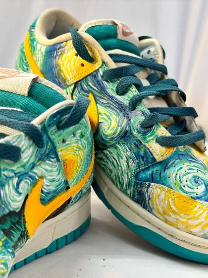 A different angle of the "Starry Night" custom, showing the vibrant colors and textures.