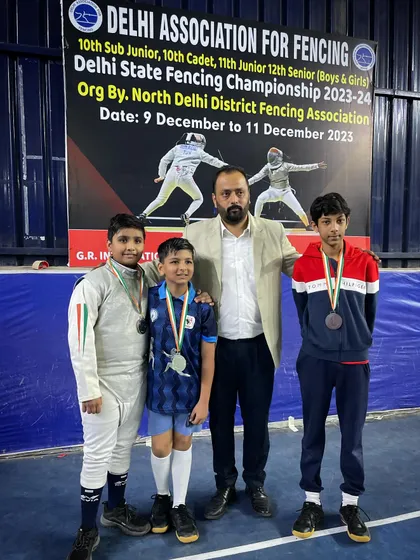 Our sub-junior boys' medalists from the Delhi State Championship, a promising glimpse into the future of our club.