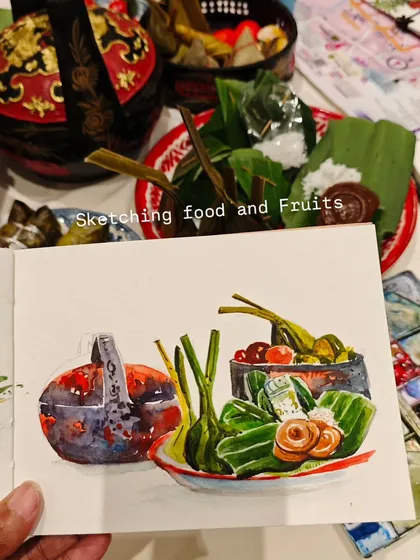A quick watercolor sketch of some delicious Thai food. I find that Thai food feels like a cousin to Indian food, so familiar yet full of surprises. This was a joy to paint.