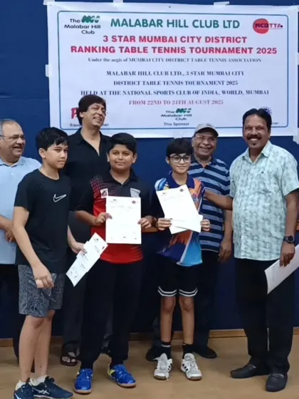 Our young players receiving their prizes at the Malabar Hill Club District Ranking Tournament. We encourage participation in local tournaments to build confidence.