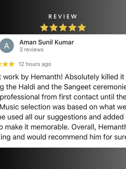 Hemanth Bhat - Wedding DJ Services Happy Clients & Awards photo 16