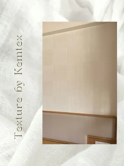 Texture adds depth and character to a space. This image shows a close-up of a beautiful wall texture from Kemtex, featuring a subtle, linear pattern that adds interest to a neutral wall.