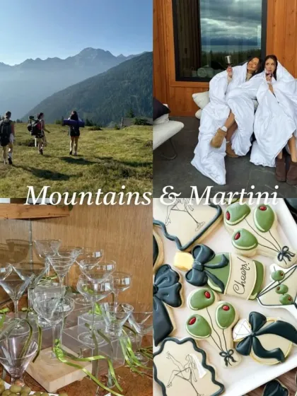 For the adventurous bride, a "Mountains & Martinis" theme combines a love for the outdoors with a touch of class. This concept is great for a destination bachelorette weekend.