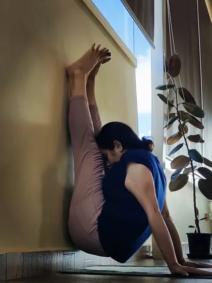 This is an advanced flexibility and balance pose that requires open hips and a strong core. It's a beautiful demonstration of what the body is capable of with consistent practice.
