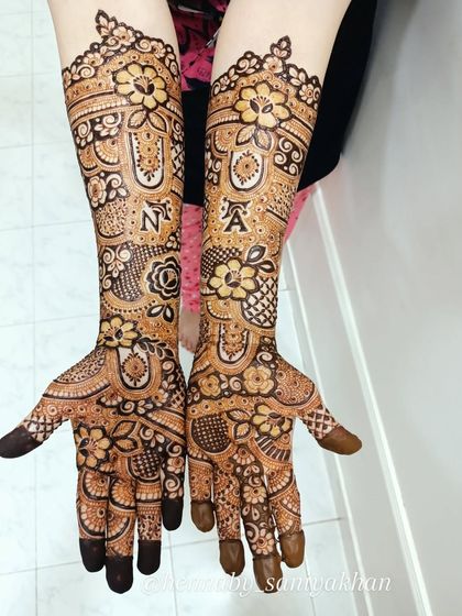 Another shot of the personalized non-bridal design, showing the initials clearly.